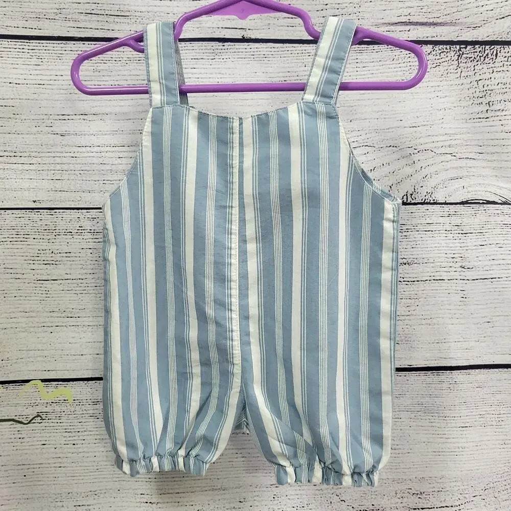 Tahari Striped Blue‎ and White Overalls Infant Boy Size 0-3 Months